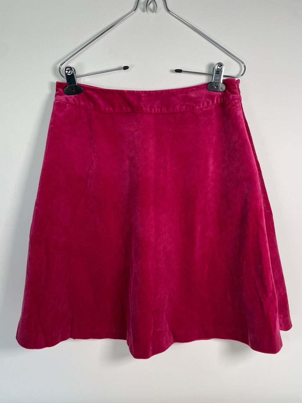 Kenneth Cole New York Fuchsia Pink Cotton Blend Velvet A-Line Skirt